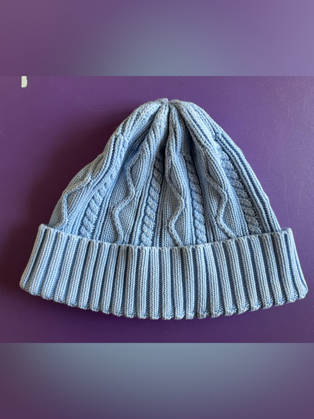 Free People Light Blue Cable Knit Beanie